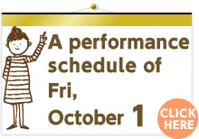 Performance schedule for Friday, October 1, 2010